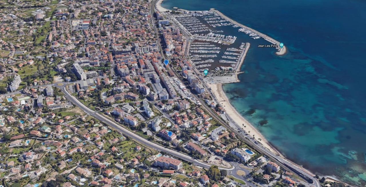 Apt Golfe Juan - 5Min Des Plages - Parking Privee - Piscine Rooftop Валлорис Экстерьер фото